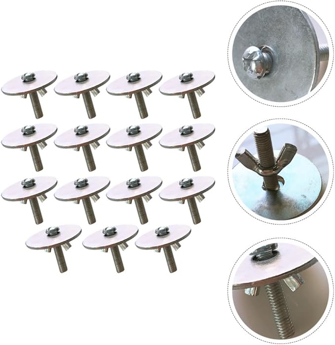 GANAZONO 15sets Screws and Gaskets for Pet Cage Accessories Fixing Tools for Bird Cages Hamster Platforms and Animal Enclosures Easy to Install Silver Hardware