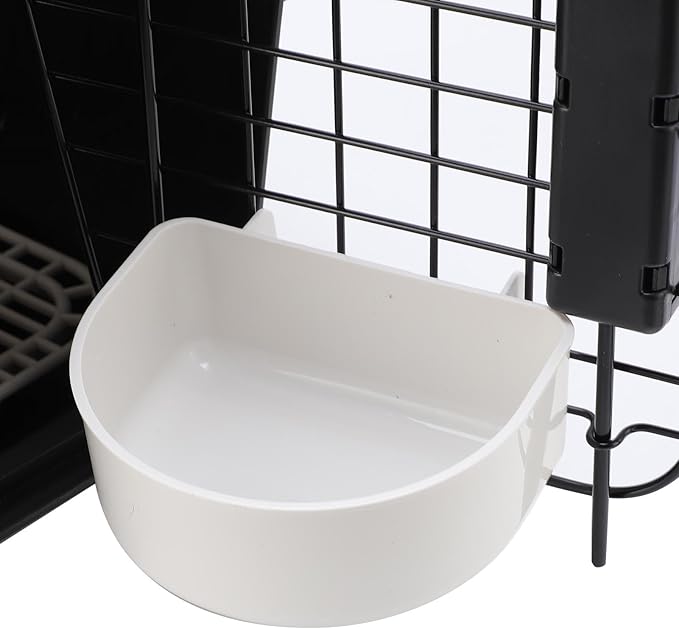 Pet Carrier for Small Dogs and Cats, Cat Carrier Plastic Dog Transport Box Pet Box for Outdoor Travel - Easy to Assemble Ample Space Excellent Ventilation (Black)