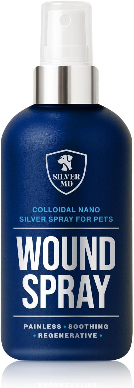 Wound Spray for Dogs, Cats & Pets, 8 Oz., Nano Silver Hot Spot Itch Relief for Irritation, Minor Wounds, Cuts & Daily Care, Alcohol & Fragrance Free No-Sting Clean Formula for Sensitive Skin