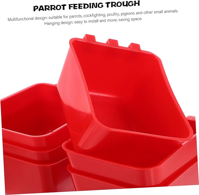 Totority 6pcs Bird Cage Feeder Water Bowl Hanging Trough for Chickens Robust Convenient Feeding Supplies for Hens Rabbits and Birds