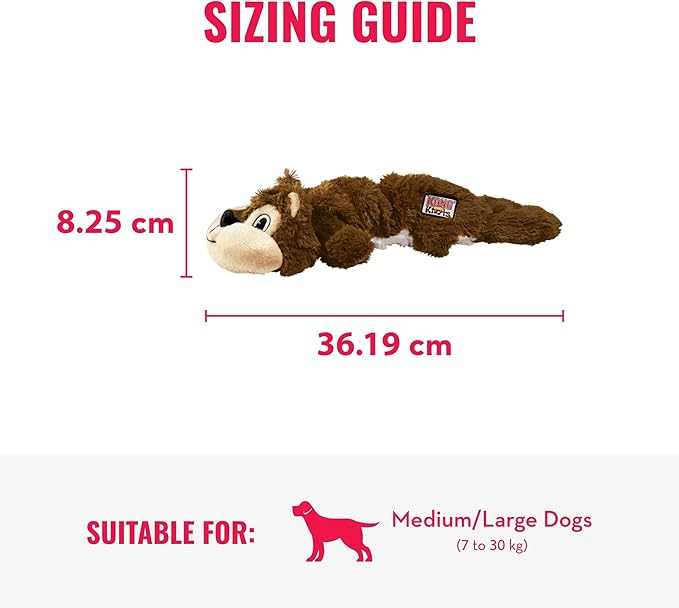 KONG - Scrunch Knots Squirrel - Internal Knotted Ropes and Minimal Stuffing for Less Mess - For Medium/Large Dogs