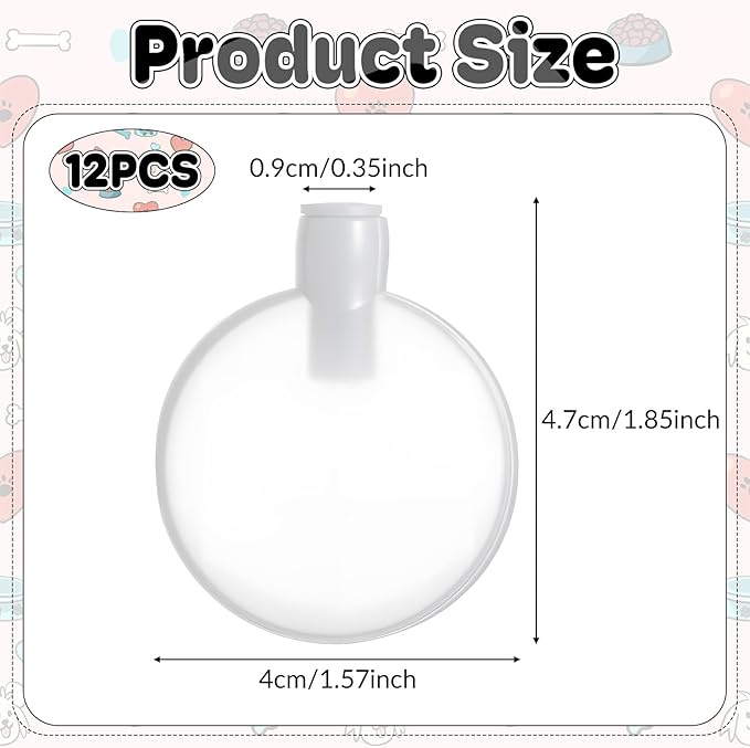 Xthrotsenk 12Pcs 40mm Replacement Squeakers for Dog Toys Noise Maker Replacement Squeakers for Dog Toys Cat Toy Repair Round