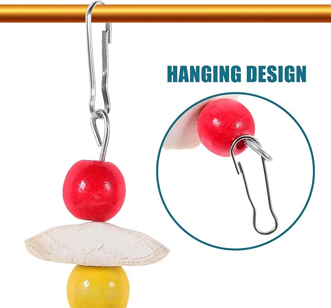 Toddmomy Parrot Hanging Chewing with Natural Volcanic Rock and Cuttlefish Bone, Small Animal Chew for Rabbits, Hamsters, Guinea Pigs, and Birds, Cage Accessory for Teeth Grinding