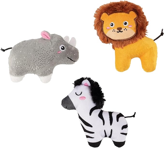 Fringe Studio Plush Dog Toy, 3 Pieces Set, Meet ME AT THE Zoo, Pet Shop Collection (662175)