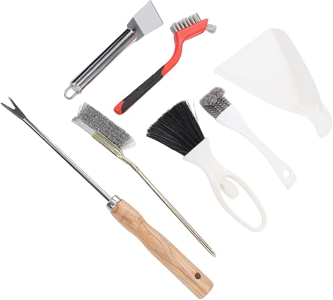 Bird Cage Cleaning Tools Set, Stainless Steel Brush Bird Cage Cleaner Brush Kit for Parakeet Items Small Animal Clean