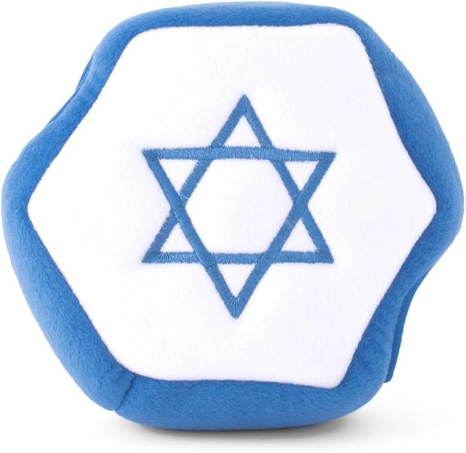 ZippyPaws Burrow Hanukkah Dog Toy - Plush Squeaky Holiday Dog Gifts for Small & Medium Puppy Dogs, Interactive Hide & Seek Stocking Stuffers for Pets - Star of David