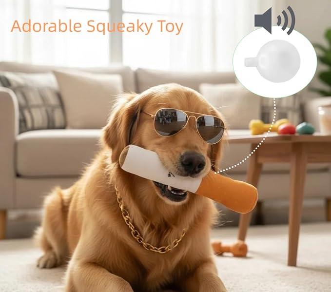 Dog Squeaky Toys, 5-Pack Chew Toys for Aggressive Chewers with Crinkle Sound, Mix of Stuffed & Stuffing-Free Plush for Boredom Relief for Puppies, Small and Medium Dogs