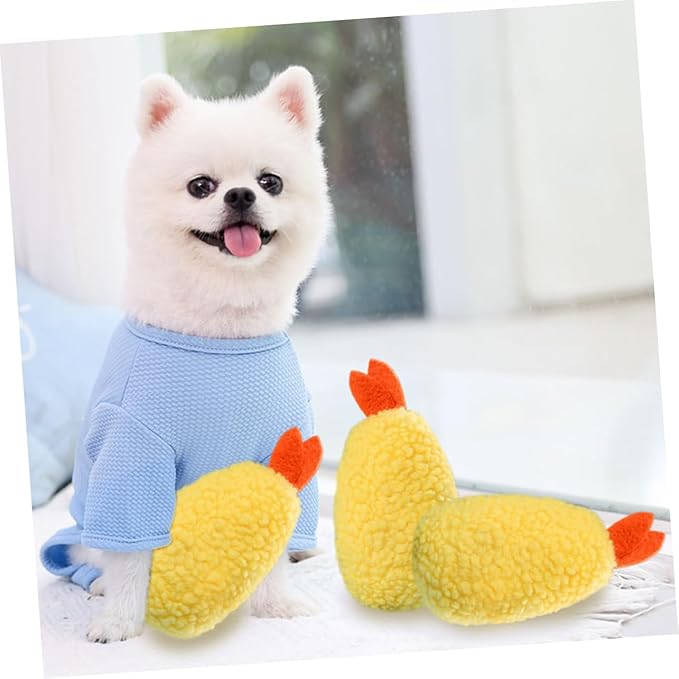 Dog Vocalizing Plush Chew Toy 2 Pack for Healthy Teeth and Gums Interactive Pet Comfort Plaything for Cats and Dogs 5.11X2.36X1.96 Inches
