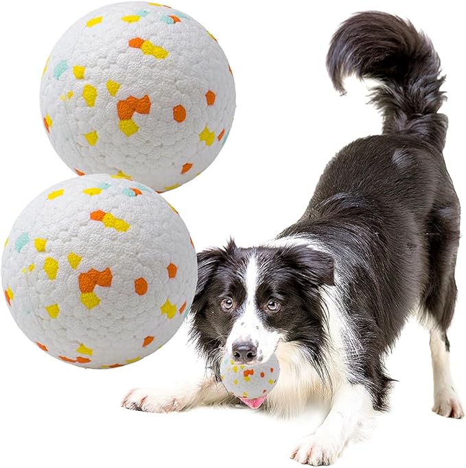 Dog Balls Toys for Aggressive Chewers, Indestructible Durable Bouncy Floating Balls for Dogs to Fetch, Durable Solid Rubber Ball for Training Dog(2 Pack)