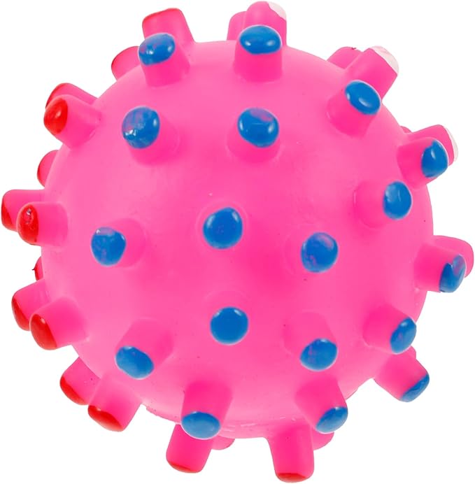 Colorful Chew Ball Squeaker for Cats and Dogs Quack Sound Pet Toy Random Spiky Design for Chewing and Playtime