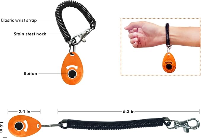 MODUS Pet Training Clicker for Dogs - Clicker with Adjustable Wrist Strap - Positive Reinforcement Clicker for Dogs, Cats, Puppies