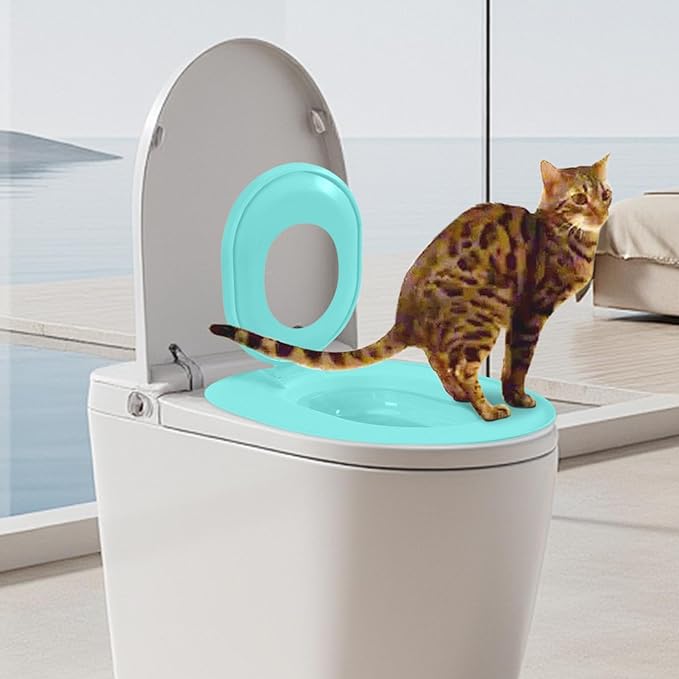 Cat Toilet Training Pad,2026 Cat Toilet Training Kit,Reusable Thrainer,Trainig Seat Tool,Washable Cleaning Pad for Cats,Portable Trainer for Home Pet Shop Pet Care,Easy Installation (Blue)