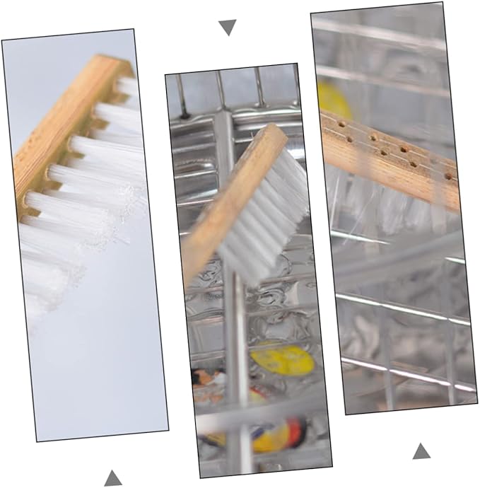 VANZACK 1pc Bird Cage Cleaning Brush Handle Tool for Easy Cleaning of Bird Cages and Bristle Material for Parrots Cockatiels and Other