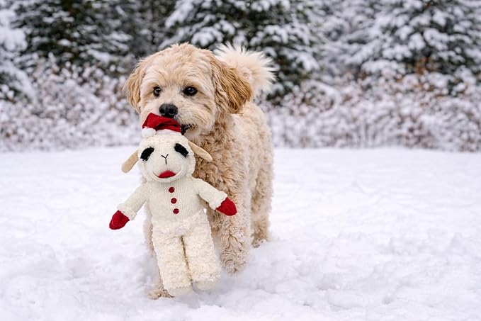 Multipet Dog Standing Holiday Lamb Chop with Santa Hat (Small (8"))