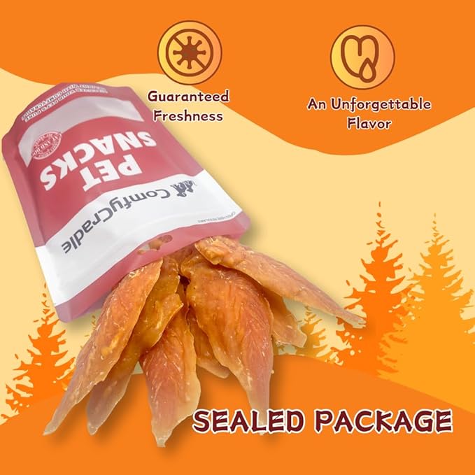 Chicken Jerky Dog Treats, Slow-Roasted Chewy Snacks for Training, for Medium & Large Dogs,Grain-Free, High-Protein Chewy Dog Training Treats, 3.53 Ounce