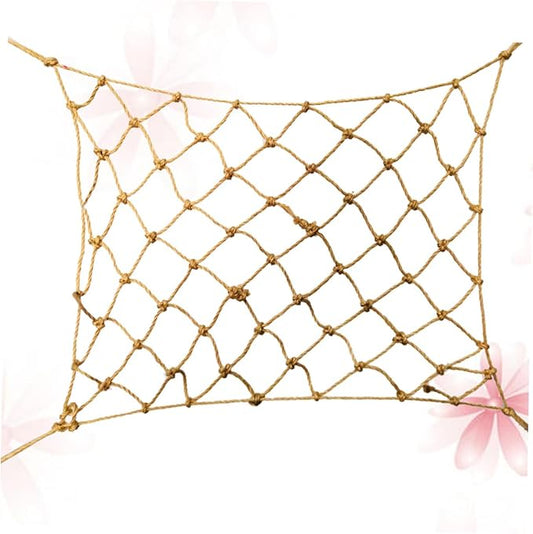 Parrot Climbing Net with Hooks Natural Safe Material for Small Birds Hamsters Cockatiels Parakeets Exercise and Coordination Enhancing Bird Cage Accessory