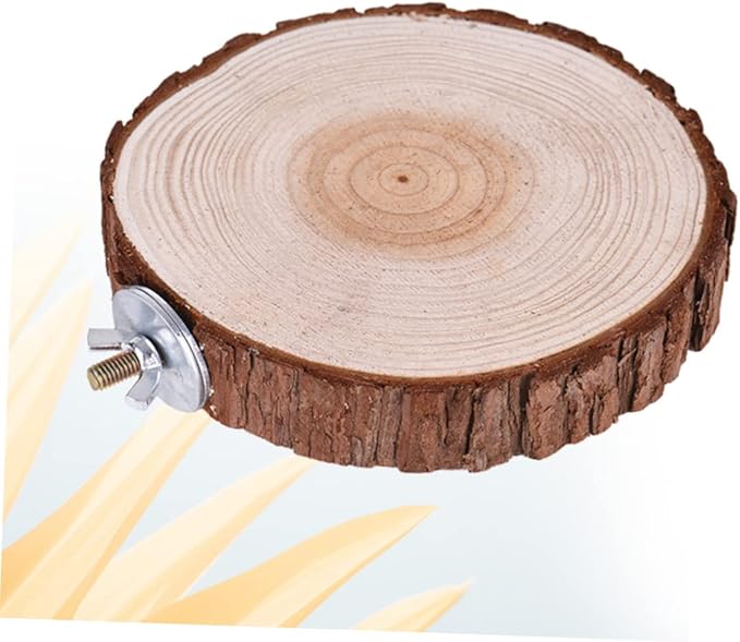 POPETPOP Parrot Jumping Platform Natural Wood Bird Perch Toy for Cockatiels Bird Cage Branch Perches and Stand Rack