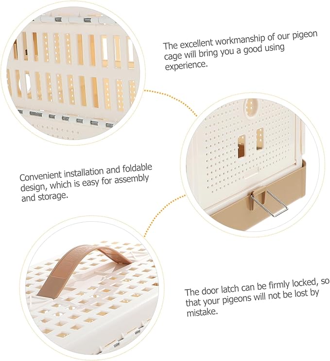 ibasenice Training Cage for Pigeons Portable Birdcage Kitten Rabbit Carrier Pet Travel