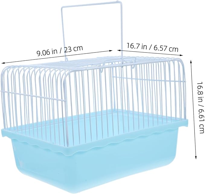 Milisten Bird Travel Cage for Small Pets Lightweight Portable Carrier for Lovebirds Parakeets Cockatiels Material Transparent Observation Window Versatile Indoor Travel Use