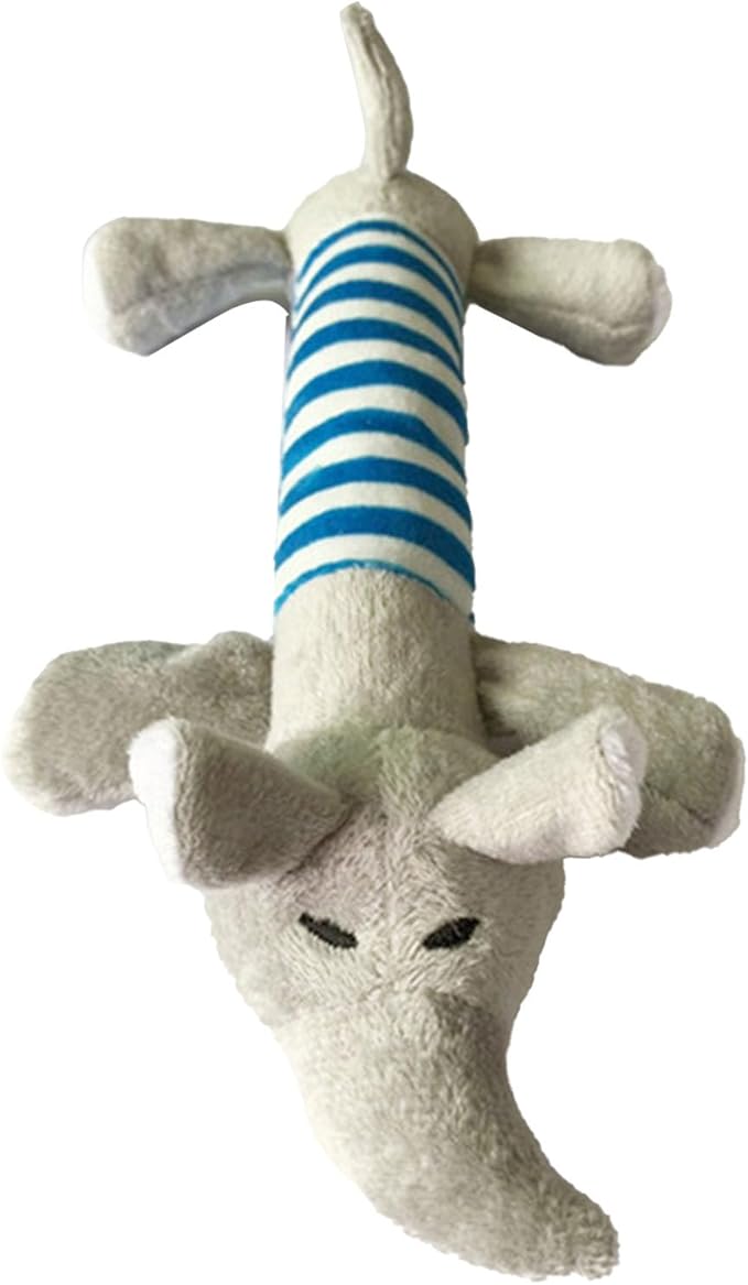 Zerodis Soft Stuffed Animal Shape Dog Chew Toy, Teeth Grinding Toy for Puppies and Cats, Fun Interactive Game (Elephant)