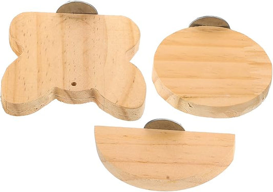 KESYOO 3pcs Wooden PET Jump Platform for Hamsters and Parrots Natural Bird Cage Climbing Stand Guinea Pig Accessories Small Animal Plaything