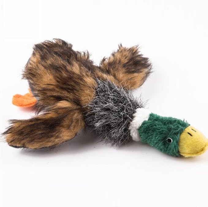 2 Pcs Pet Dog Toy Puppy Dog Chew Toy with Cartoon Plush Squeaking Duck Style for Small Medium Dog or Cat