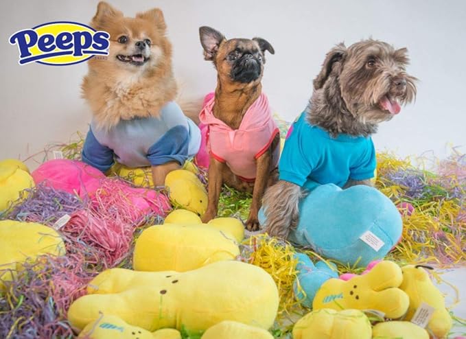 Peeps for Pets Officially Licensed Pink Bunny Dog Costume with Bow - Easter Dog Hoodie Costume, 100% Polyester Pull-Over Style, Size Small