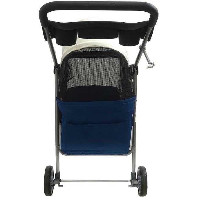 Critter Sitters 4-Wheel Dog Stroller for Small Dogs, Cats, or Rabbits with Scratch Resistant Breathable Mesh Windows, Cup Holders, Lockable Wheels, and Removable Pad, Modern Pet Stroller