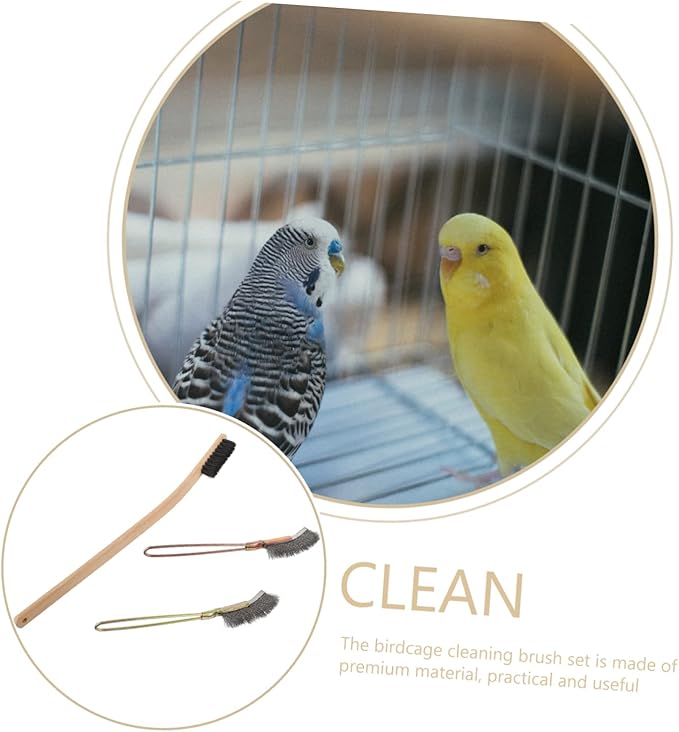 SUPVOX 3pcs Handle Bird Cage Cleaning for Efficient Cleaning of Bird Cages for Parrots Space-Saving Design Hanging