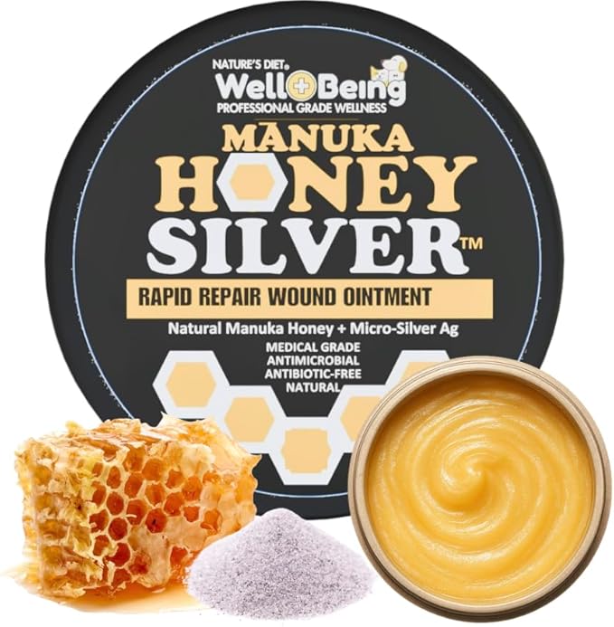Well-Being Manuka Honey Silver Rapid Wound Repair Ointment For Dogs, Cats and Horses Superior Healing Qualities For Rapid Repair Of Cuts, Surgical Inscisions, Abrasions Prevents Infection 2 Ounce