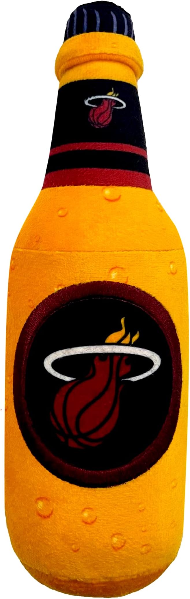 Pets First NBA Miami Heat Beer Bottle Plush Dog & CAT Squeak Toy - Cutest Stadium SODA Bottle Snack Plush Toy for Dogs & Cats with Inner Squeaker & Beautiful Basketball Team Name/Logo