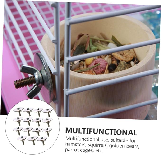 GANAZONO 15sets Screws and Washers for Pet Cage Accessories Lightweight and Fixing Tools for Hamsters Parrots and Animals Easy to Install Gaskets for Secure Cage Setup