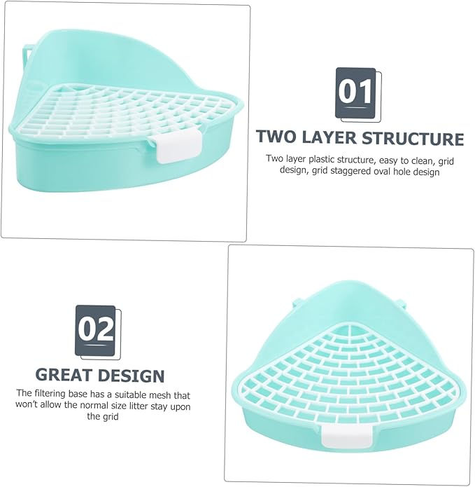 Totority Rabbit Litter Box Pet Potty Training Aid Triangle Cat Toilet Indoor Use