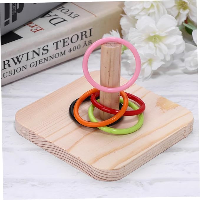 Parrot Interactive Ring Toss Educational Bird Cage Accessory with Protective Rings for Parakeets Cockatiels Small Birds Skill Development and Exercise