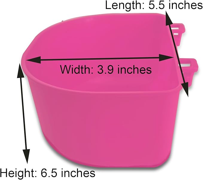 Pet Feeder Bowl, 25oz Hanging Cage Cup Food Dish Water Dispenser Drinker Grit Container for Chicken Birds Pigeon Duck and Small Animals, Indoor Outdoor Poultry Supplies (20, Pink)