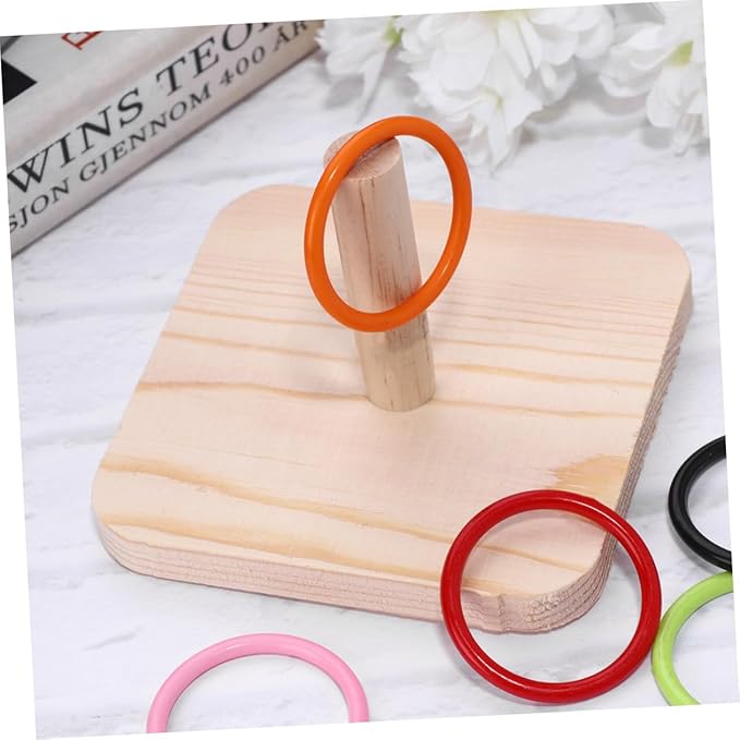 Parrot Interactive Ring Toss Educational Bird Cage Accessory with Protective Rings for Parakeets Cockatiels Small Birds Skill Development and Exercise
