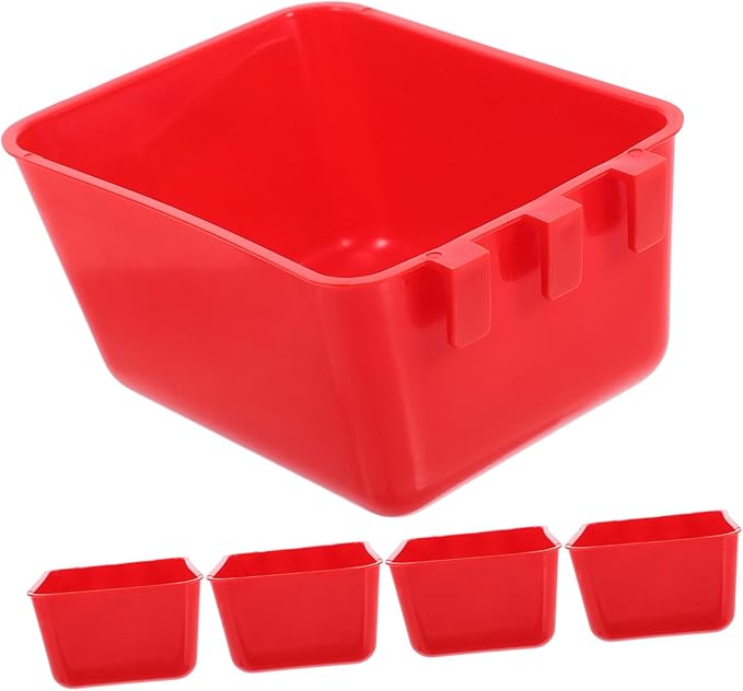 Totority 6pcs Bird Cage Feeder Water Bowl Hanging Trough for Chickens Robust Convenient Feeding Supplies for Hens Rabbits and Birds