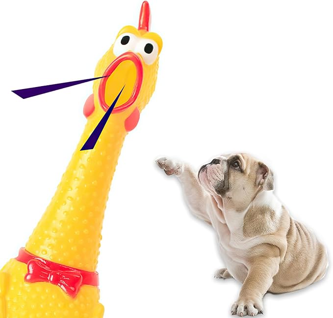 HHXC 15 Inch Large Rubber Chicken,Screaming Chicken Dog Toys,Yellow Rubber Squawking Chicken,Squeaky Chicken Toys,Prank Noise Maker Parties, Pranks, Practical Jokes