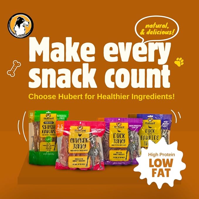 Hubert Pet Premium Duck Jerky Dog Treats, Grain Free, Low Ingredient, USA Tested, 2.5 lbs Super Value Pack