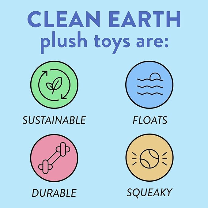 Spunky Pup Clean Earth Plush Stingray | Made from 100% Recycled Water Bottles | Large