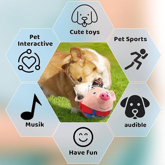 Active Moving Pet Plush Toy, Interactive Plush Dog Toy for Active Pets, Rechargeable Talking & Moving Pig Toy - Ideal for Dogs & Cats, Fun Playtime at Home, Park, or Beach (Style 7)