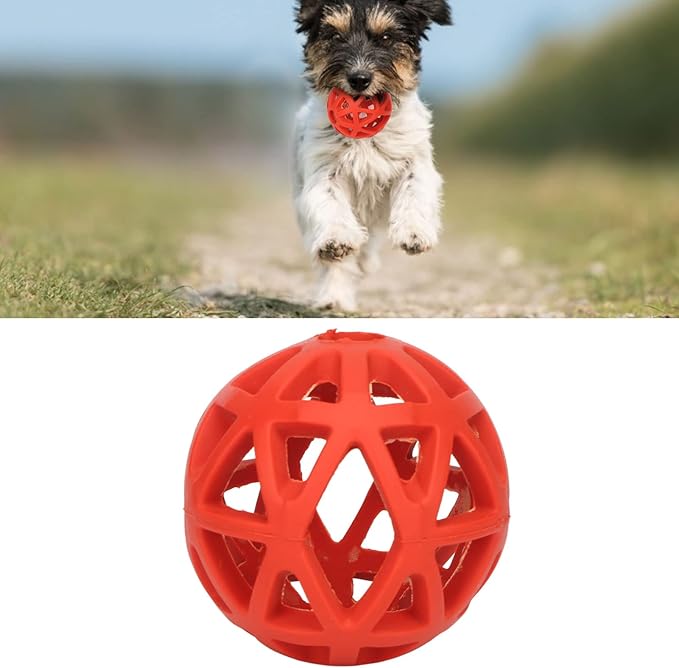 Asixxsix Hollow Dog Ball, Rubber Dog Toy Puzzle Ball Bite Fun Interactive Chewing Pet Toy Ball, Lightweight and Portable Pet Toy for Dogs Cats Pets (S)