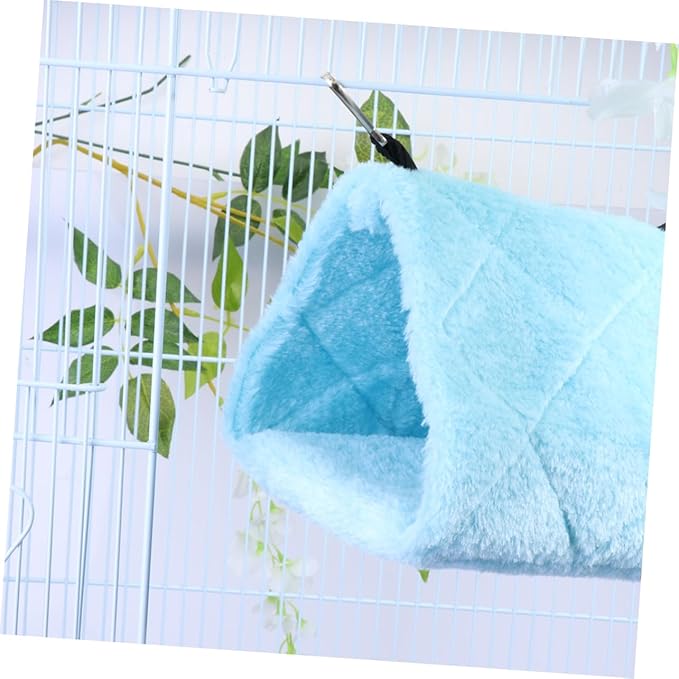 WOONEKY Adorable Parrot Hammock Bed Plush Pet Hanging Hut for Birds Sleeping Nest for Bird Cages Encourages Exercise and Balance