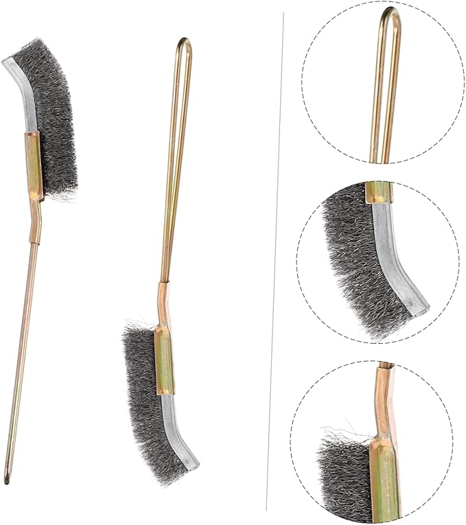 2pcs Bird Cage Cleaning Brushes Handle Copper Wire Pet Bird Brush for Easy Cleaning of Parrot Cages and Accessories