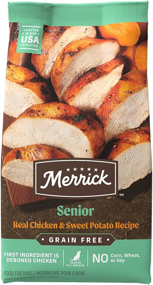 Merrick Grain Free Senior Chicken + Sweet Potato Recipe Dry Dog Food, 4 lbs.