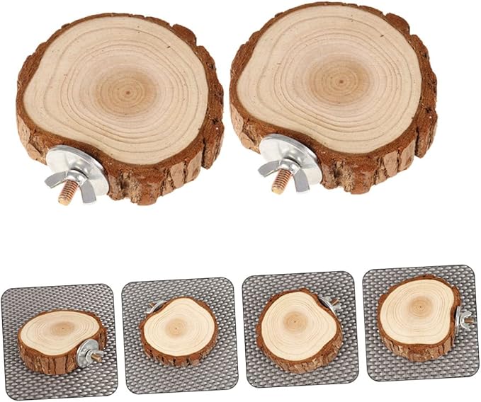 2Pcs Wooden Bird Platforms for Parrots and Hamsters Multi-Use PET Jump Board Household Parrot Playing Board Bird Cage Accessories