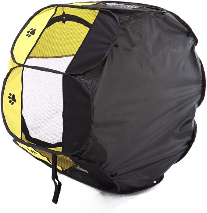 S-Lifeeling Pet Playpen Foldable Puppy Kennel Removable Dog Cat Bunny Mesh Shade Cover Portable Waterproof Bottom Collapsible Indoor Outdoor
