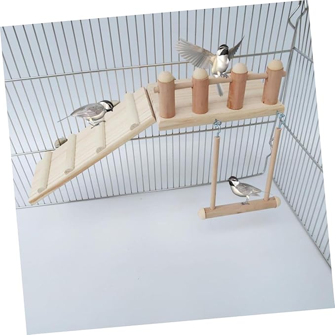 HANABASS Hamster Swing Ladder Set Interactive Toys for Small Pets Bird Cage Accessory Durable and Fun for Hamster Parrot