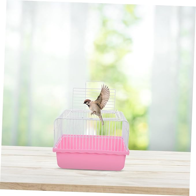 Garneck Portable Birdcage for Small Animals Lightweight Travel Cage Transparent Observation Window for Lovebirds Parakeets and Cockatiels for Home and Travel Use