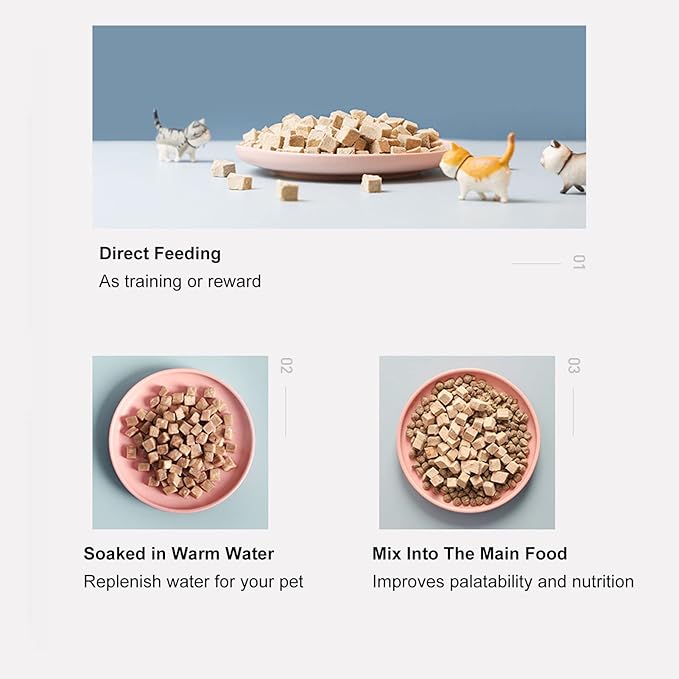 Cat Freeze Dried Fish Treat, High Nutrition Content with Essential Fatty Acids Portable Cat Treats for Heart